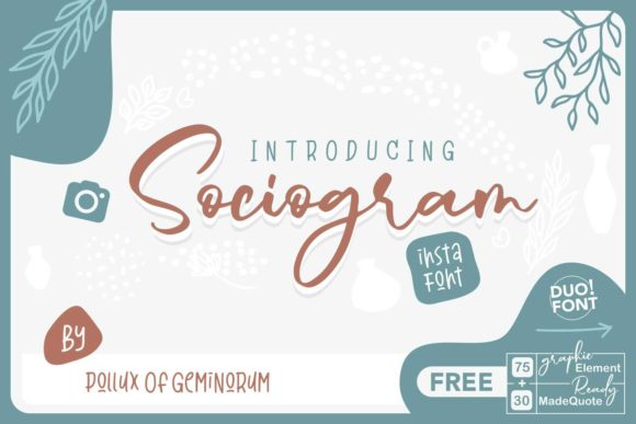 Sociogram: A Delicate Script Font for Editorial Branding